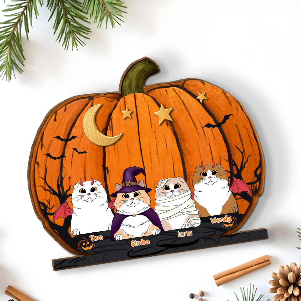 We Like Pumpkins - Personalized 2-Layer Wood Plaque With Flat Base