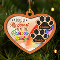 Custom Christmas Memorial Sympathy Gifts For Dogs, Cats • Piece Of My Heart - Personalized 2-Layered Wood Ornament