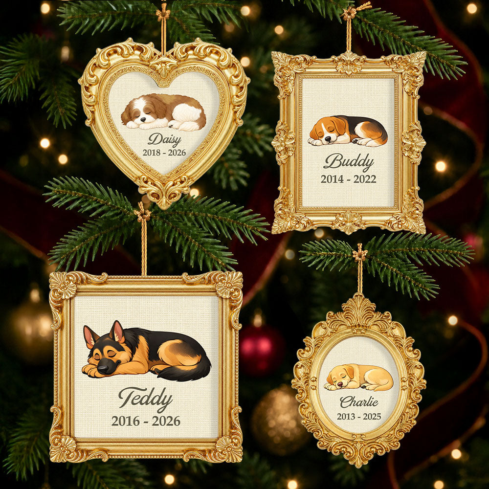 Custom Christmas Memorial Sympathy Gifts For Dogs, Cats • Always by Your Side - Personalized Ornate Ornament