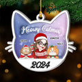 Meowy Catmas Cat Mom - Personalized 3D Inflated Effect Acrylic Ornament