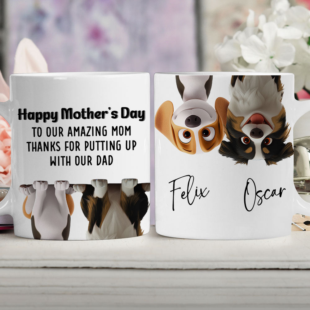 Custom Mother's day Birthday Gifts For Dog Mom, Dog Lovers • Putting Up - Personalized Coffee Mug