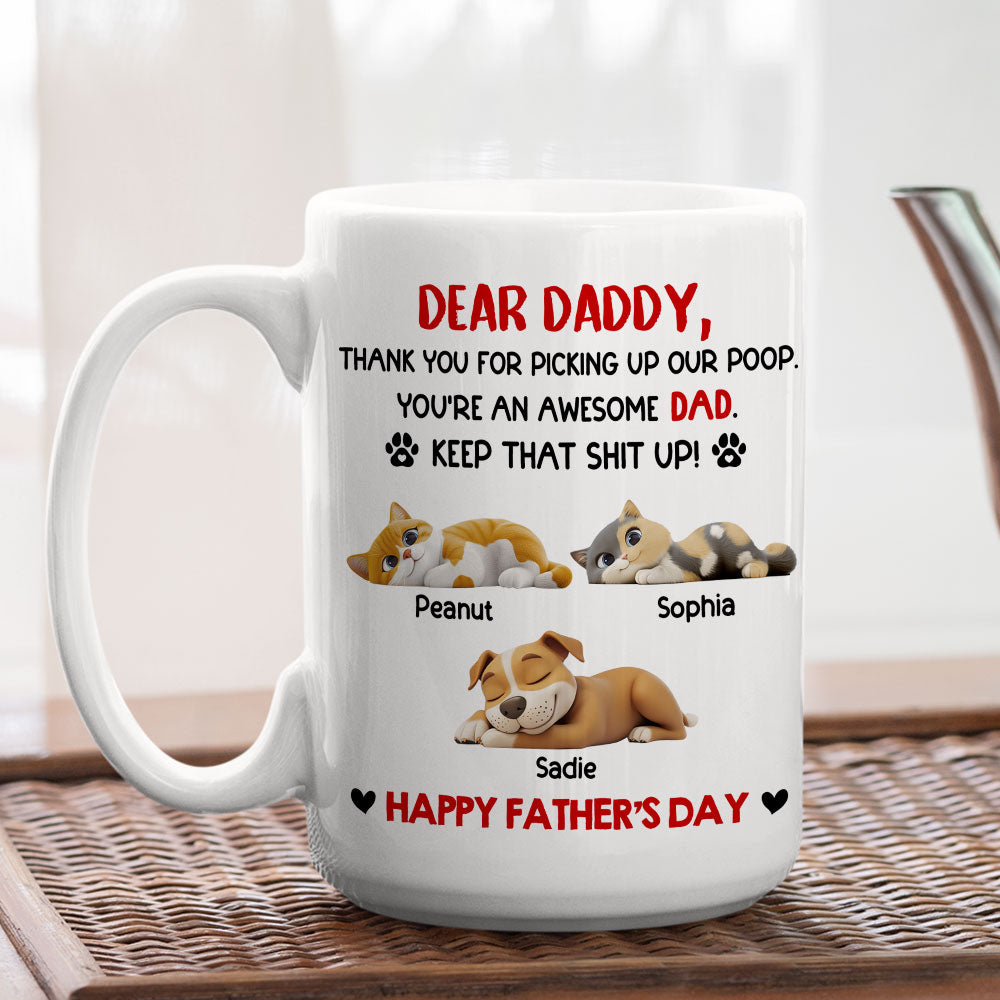 Custom Father's day Birthday Gifts For Pet Dad, Pet Lovers • Awesome Dad - Personalized Coffee Mug