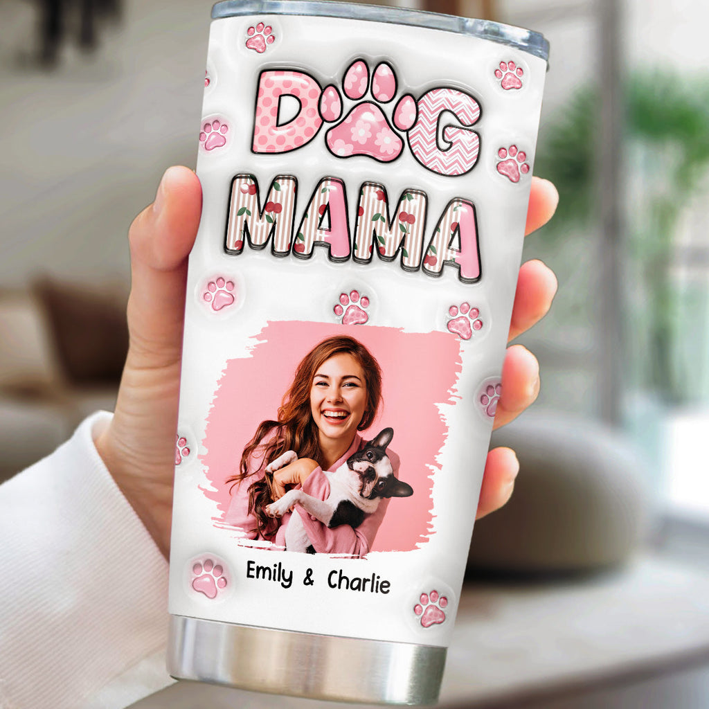 Custom Photo Christmas Birthday Gifts For Dog Mom, Dog Lovers • Cherry On Top Version Photo 2 - Personalized 3D Inflated Effect Tumbler