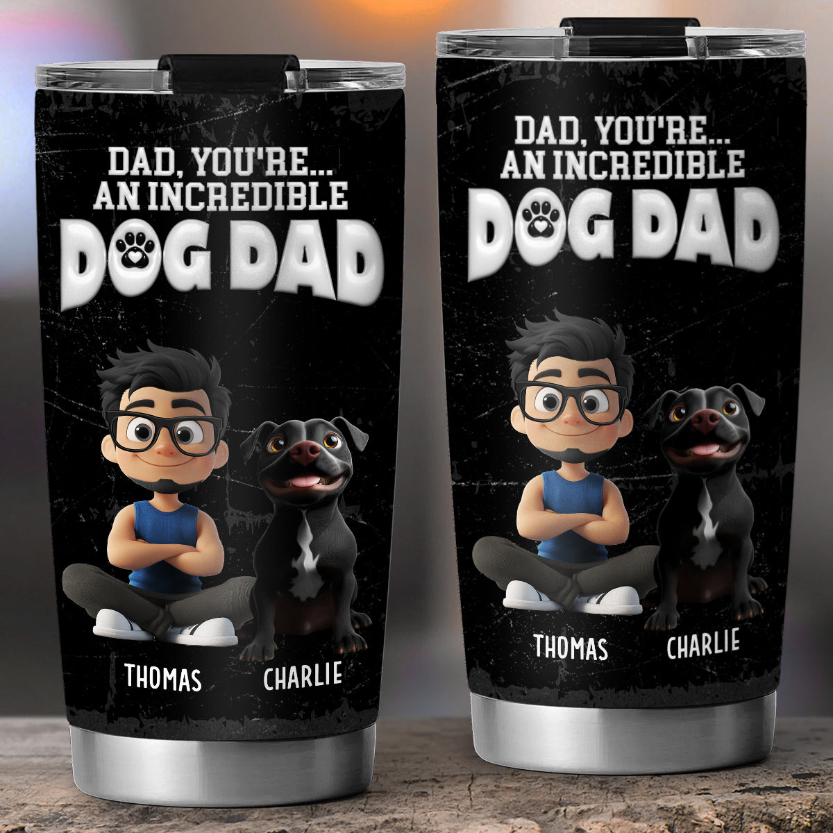 Custom Father's day Birthday Gifts For Dog Dad, Dog Lovers • You Are An Awesome Dog Dad Ver 2 - Personalized Tumbler