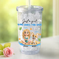 Custom Christmas Birthday Gifts For Dog Mom, Dog Lovers • A Girl Who Loves Dog - Personalized 14oz Plastic Tumbler