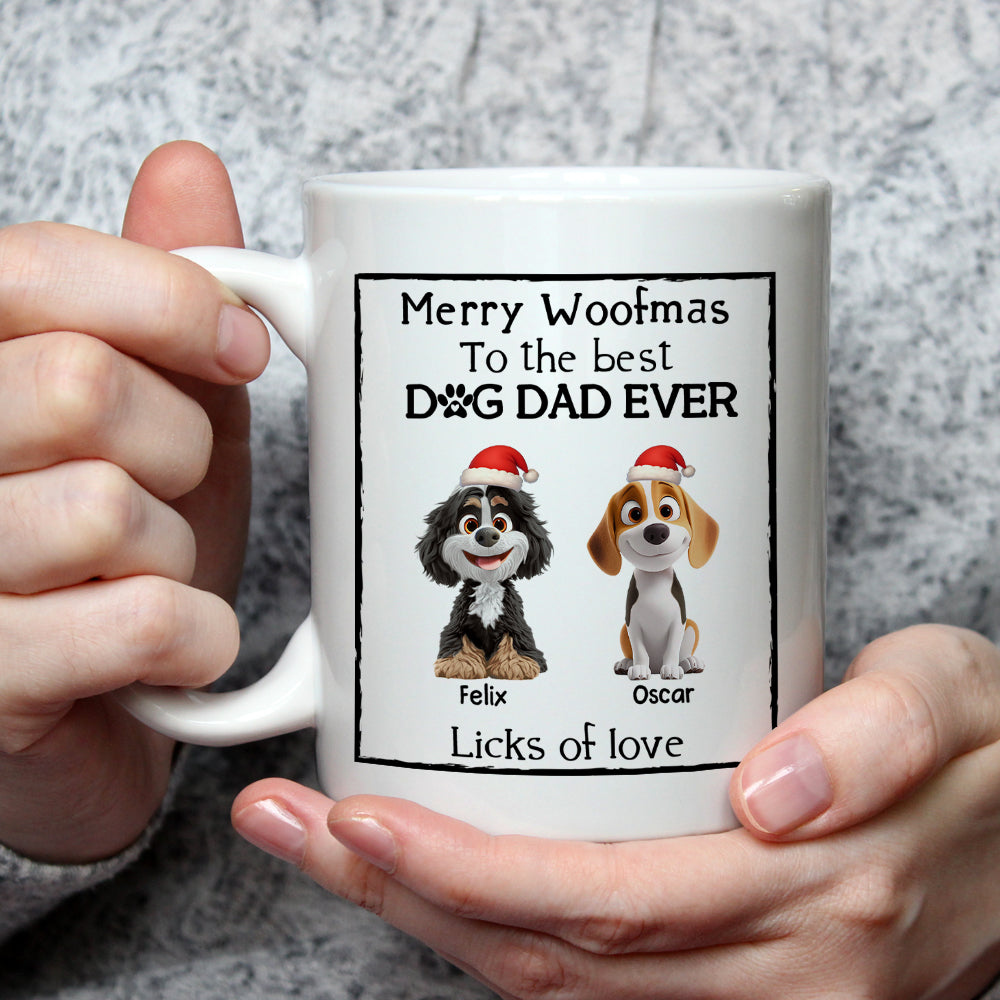 Custom Christmas Birthday Gifts For Dog Lovers • Licks Of Love Snow Ver - Personalized Coffee Mug