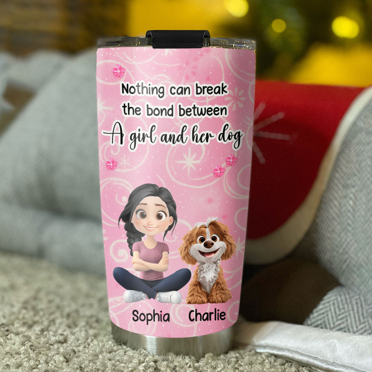 Custom Christmas Birthday Gifts For Dog Mom, Dog Lovers • Girls Are In Love With Dogs - Personalized Tumbler