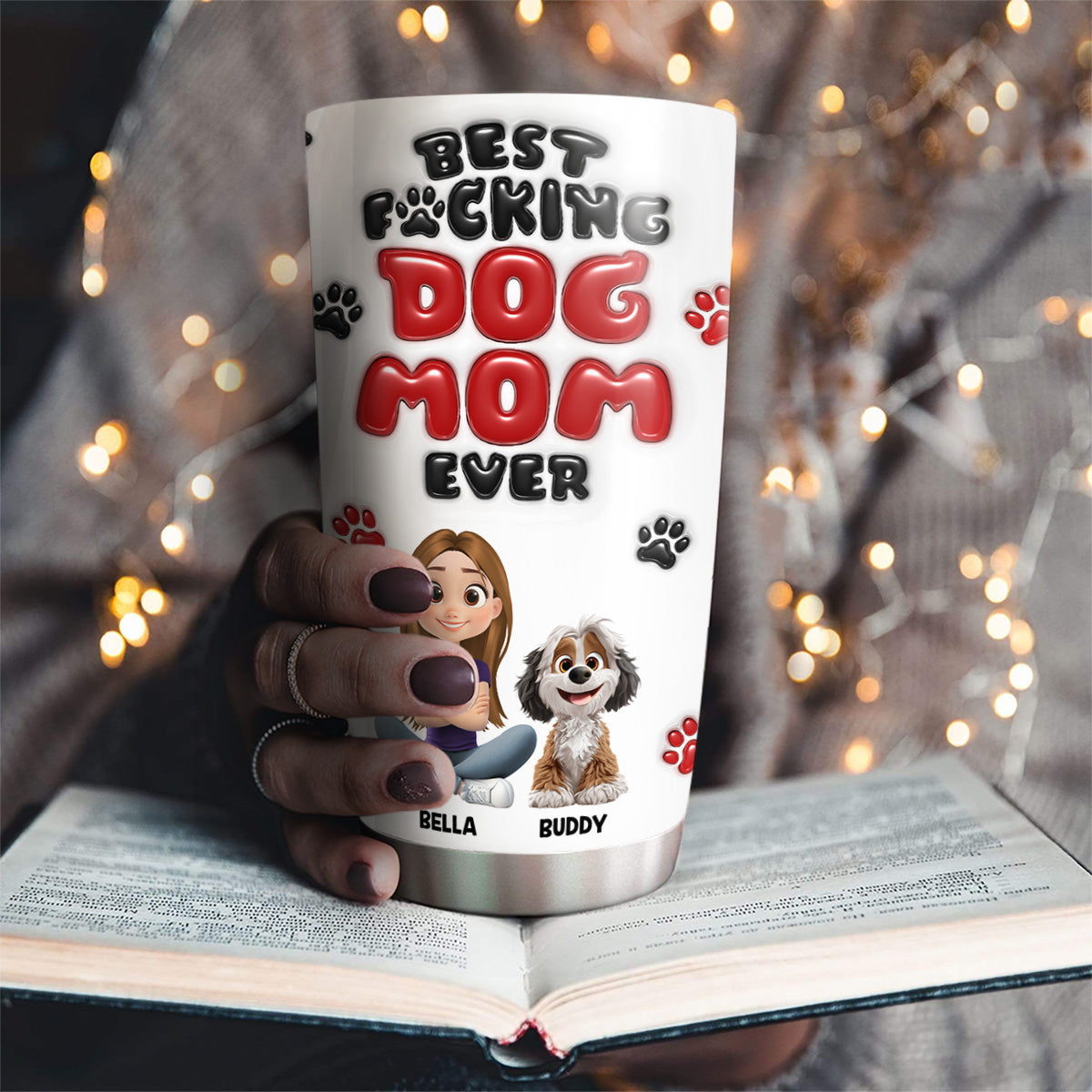 Custom Christmas Birthday Gifts For Dog Mom, Dog Lovers • Of Course I Am - Personalized 3D Inflated Effect Tumbler
