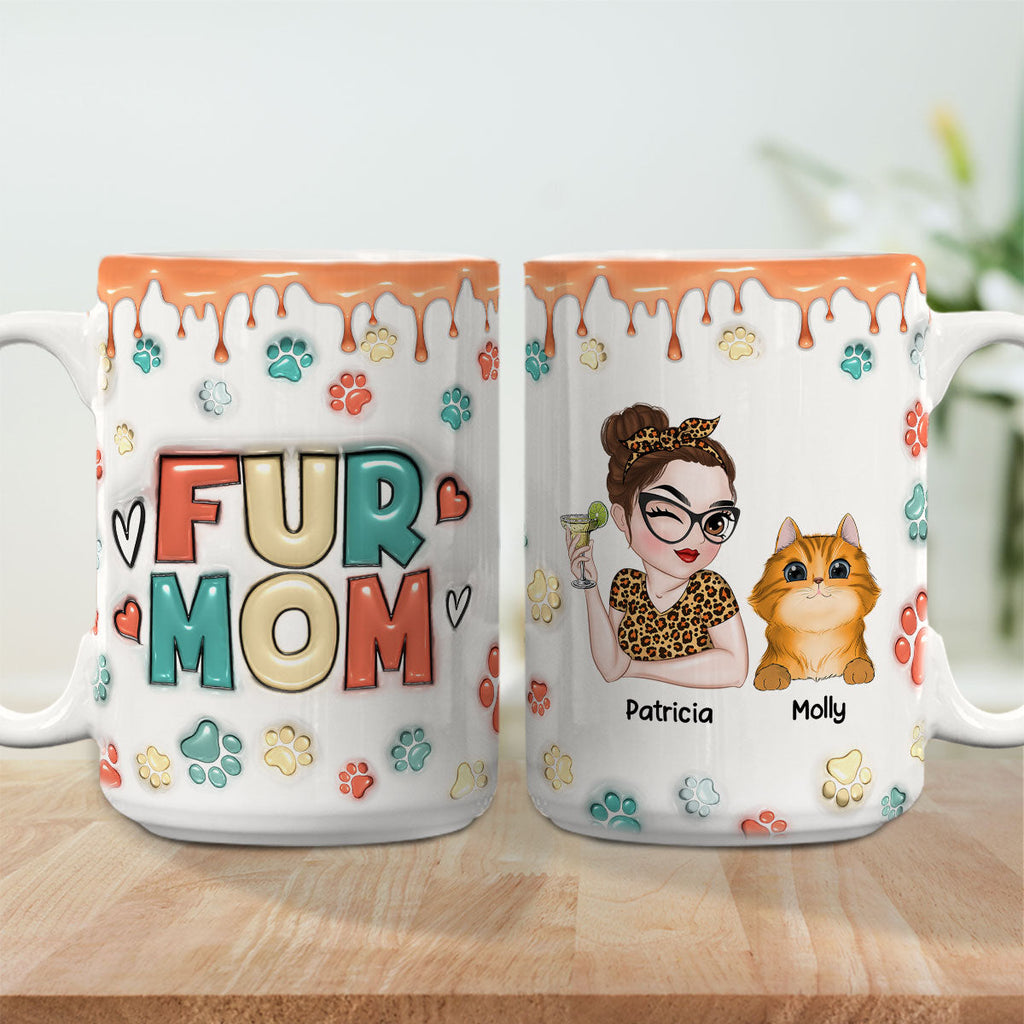 Custom Mother's day Birthday Gifts For Dog Mom, Dog Lovers • Mom Of Pets Version 2 - Personalized 3D Inflated Effect Mug