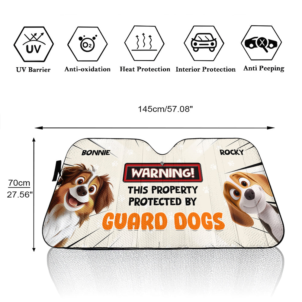Custom Christmas Birthday Gifts Car Accessories for Dog Parents • Double The Trouble - Personalized Car Sunshade