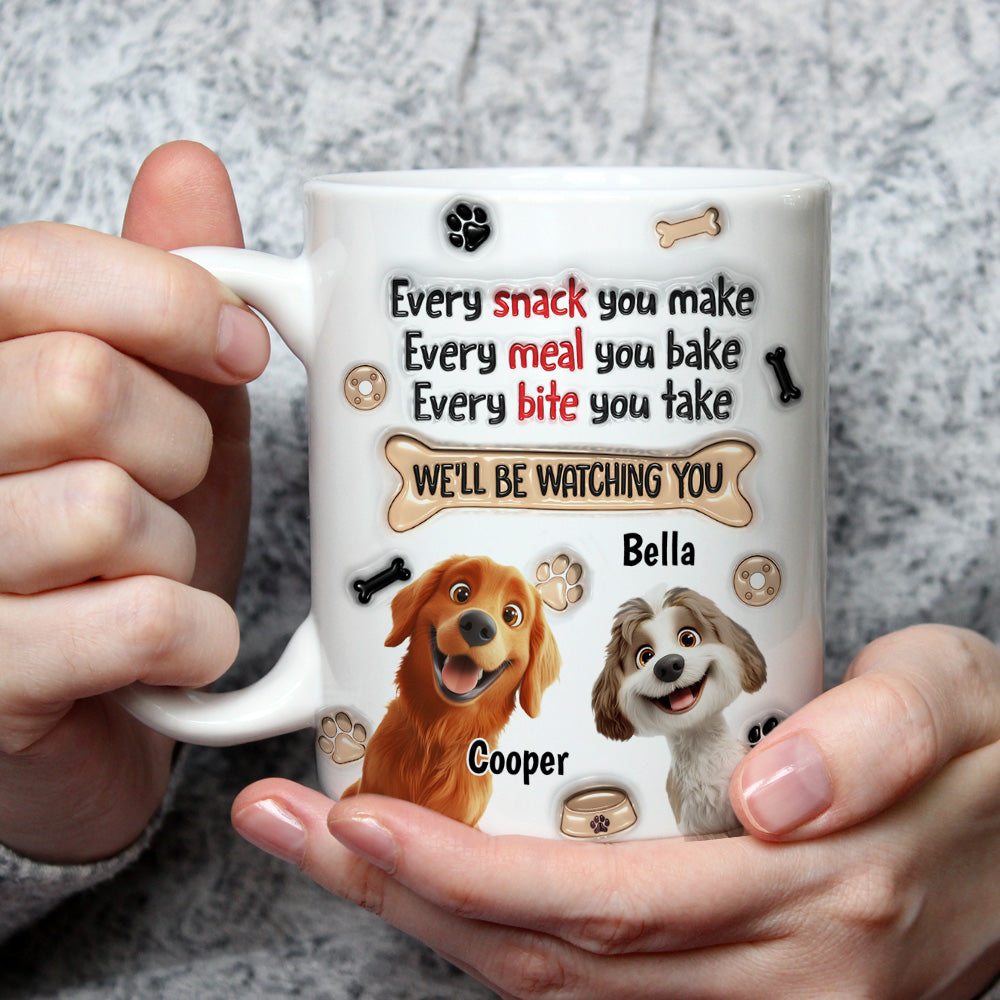 Custom Mother's Father's day Birthday Gifts For Dog Lovers • Snack Bribes - Personalized 3D Inflated Effect Mug