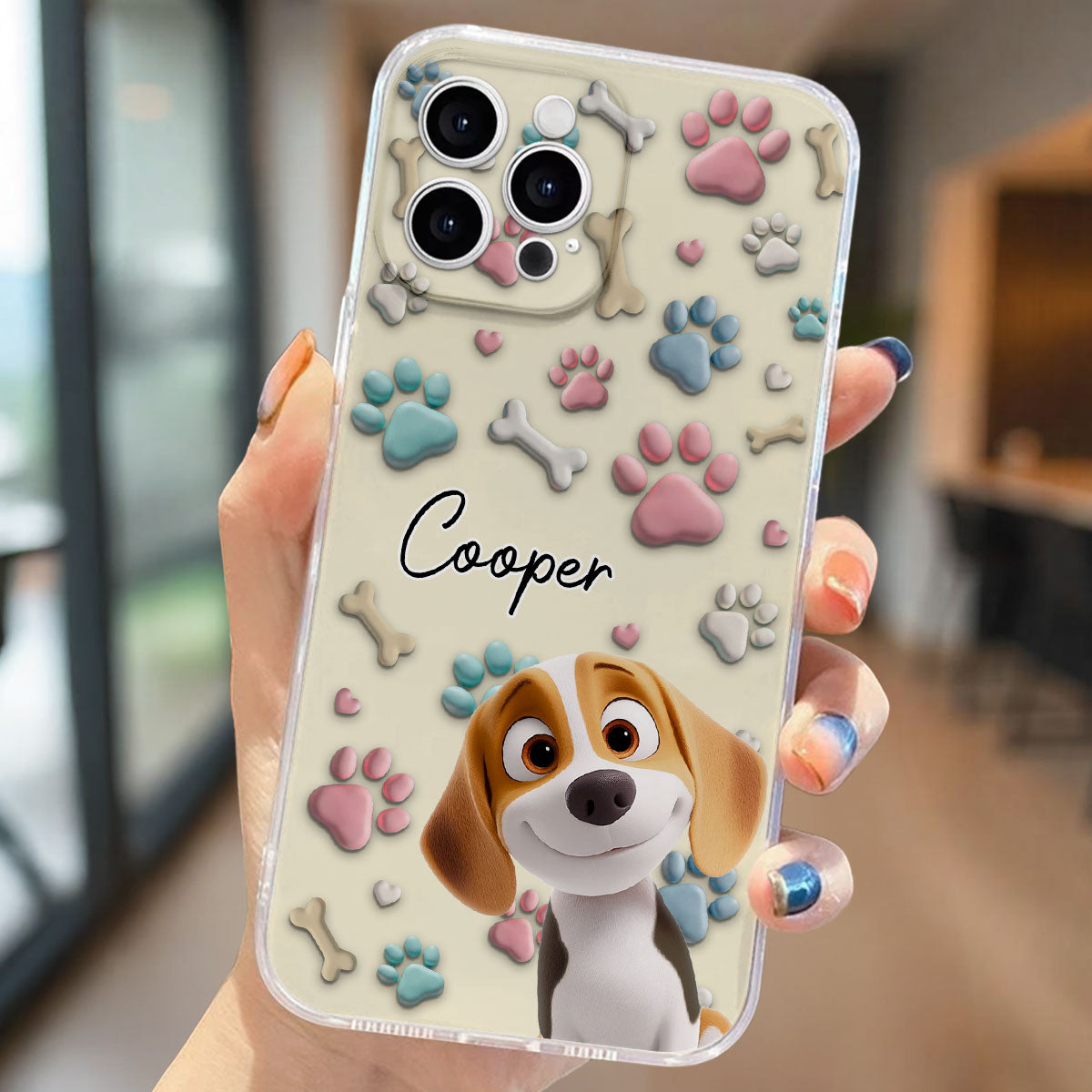 Lovely Dog Cartoon Version 2 - Personalized Phone Case