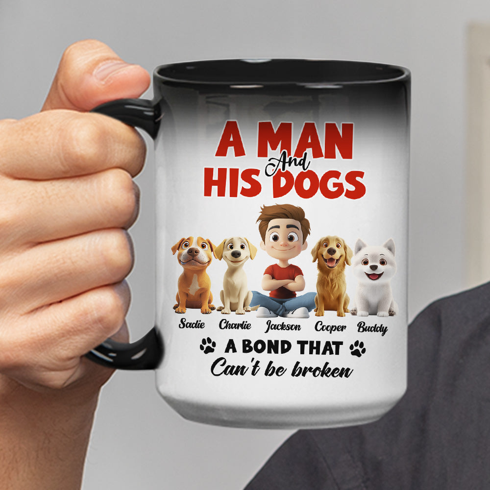 Custom Father's day Birthday Gifts For Dog Dad, Dog Lovers • Unbroken Bond - Personalized Color Changing Mug