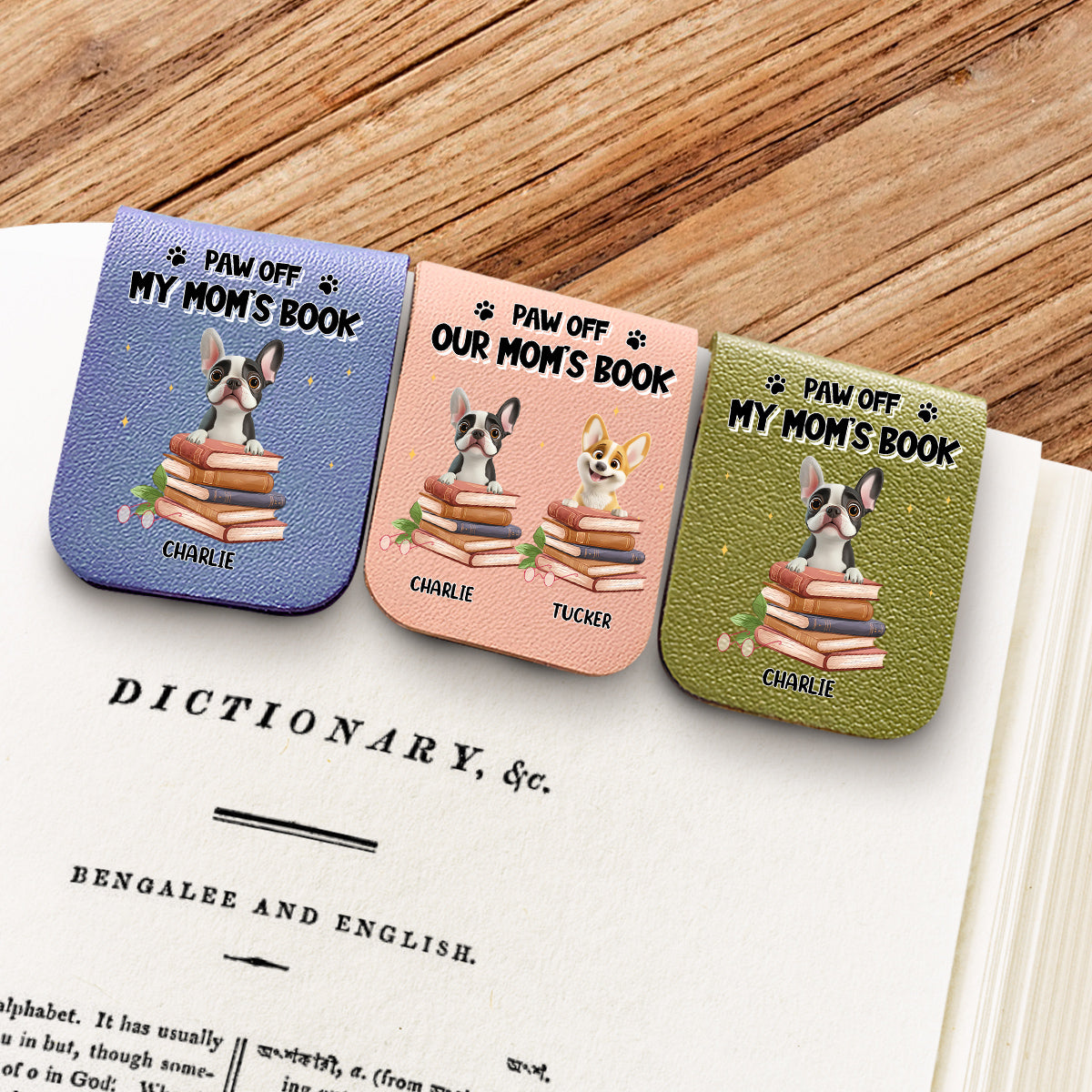 Paw Off This Book - Personalized Leather Bookmark