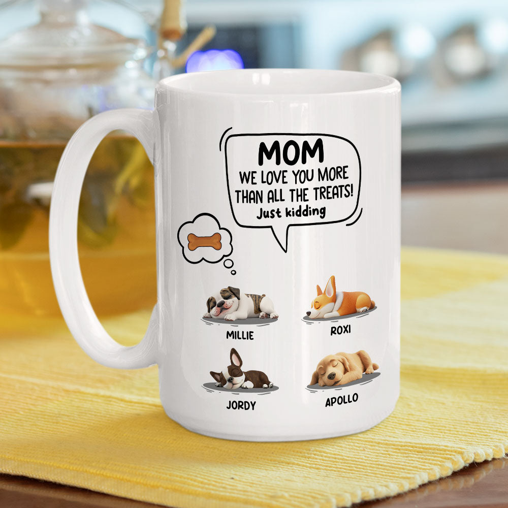 Custom Christmas Birthday Gifts For Dog Lovers • Just Kidding Cartoon - Personalized Coffee Mug
