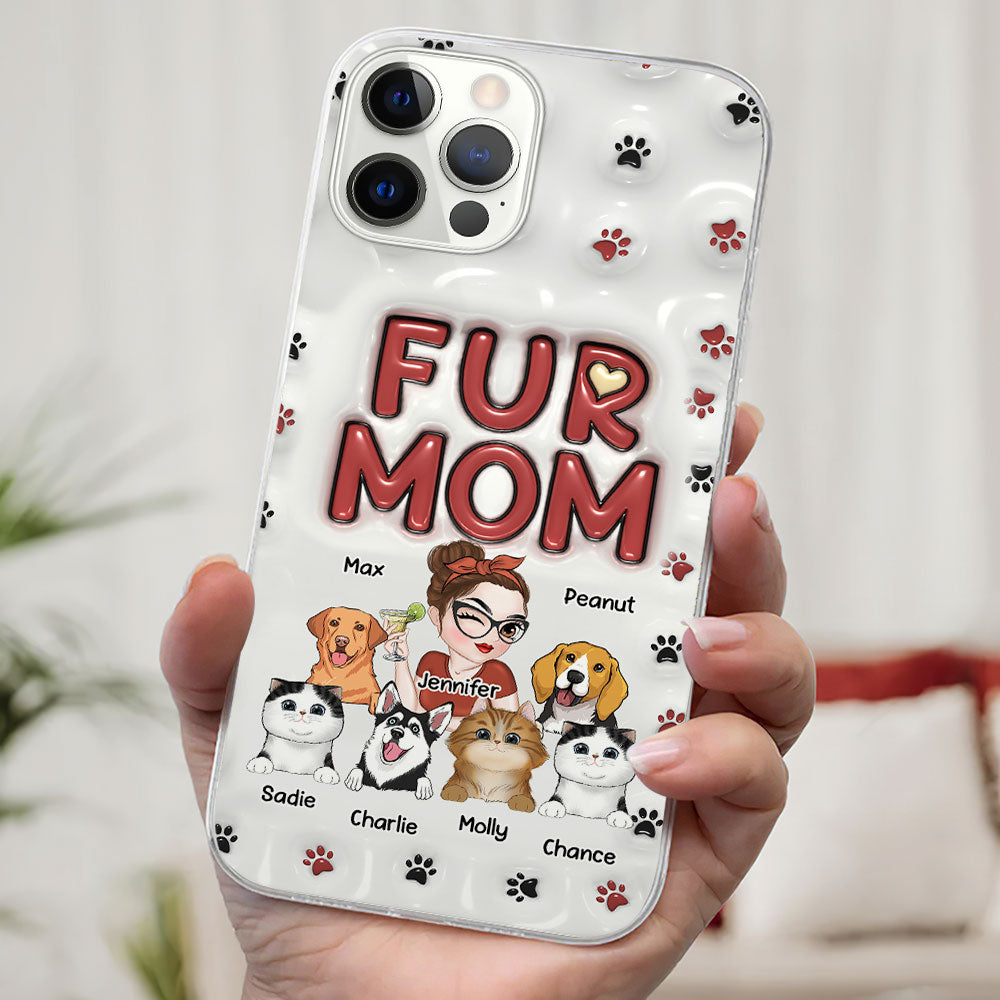 Lovely Fur Mom - Personalized 3D Inflated Effect Phone Case