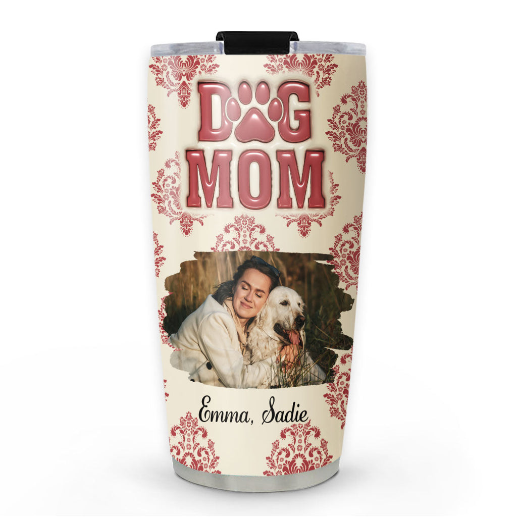 Custom Photo Christmas Birthday Gifts For Dog Mom, Dog Lovers • Queen Of Dogs Photo - Personalized 3D Inflated Effect Tumbler