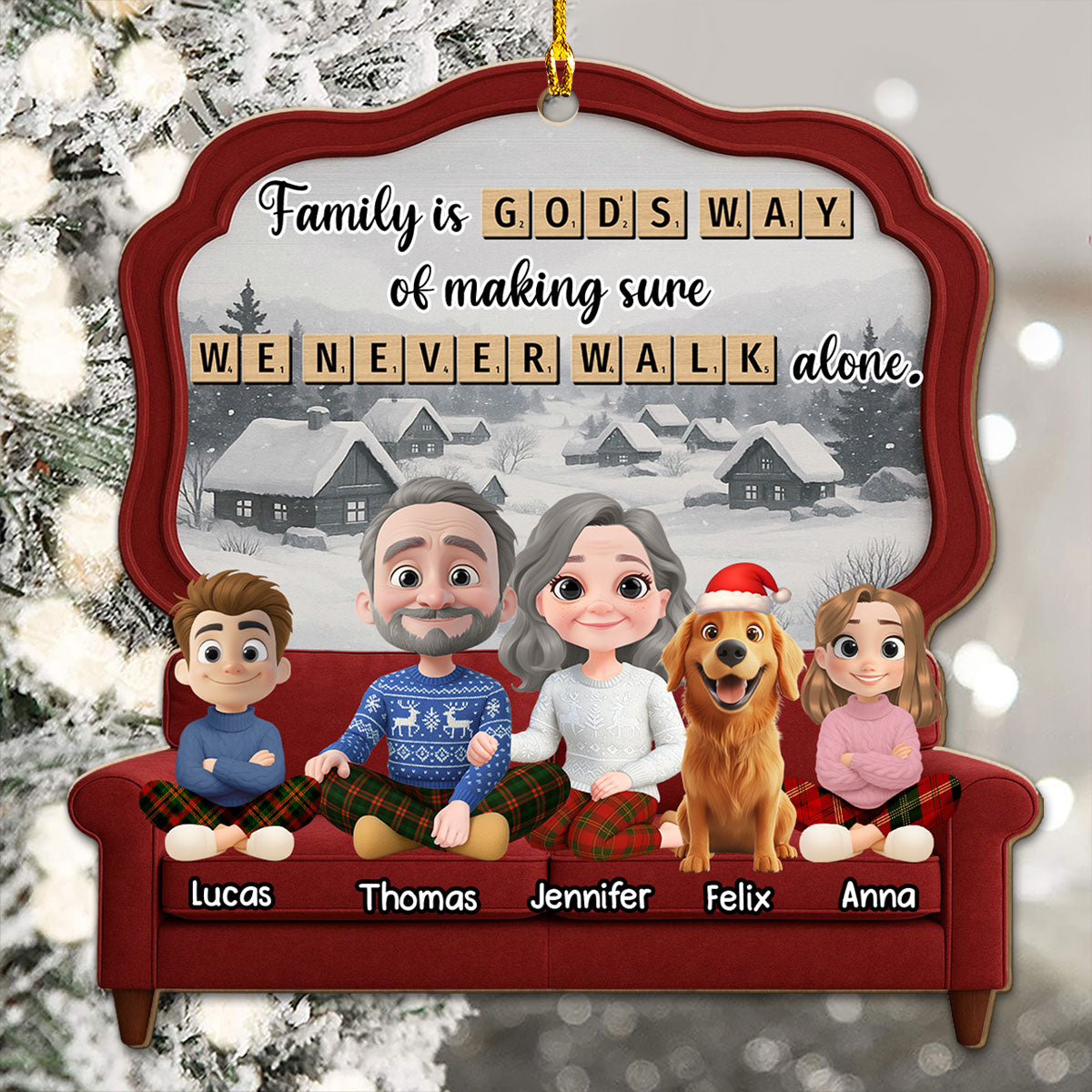 Custom Christmas Decor Home Birthday Gifts For Cat Lovers • Family Is Where Love Grows - Personalized 3D Effect Wood Ornament