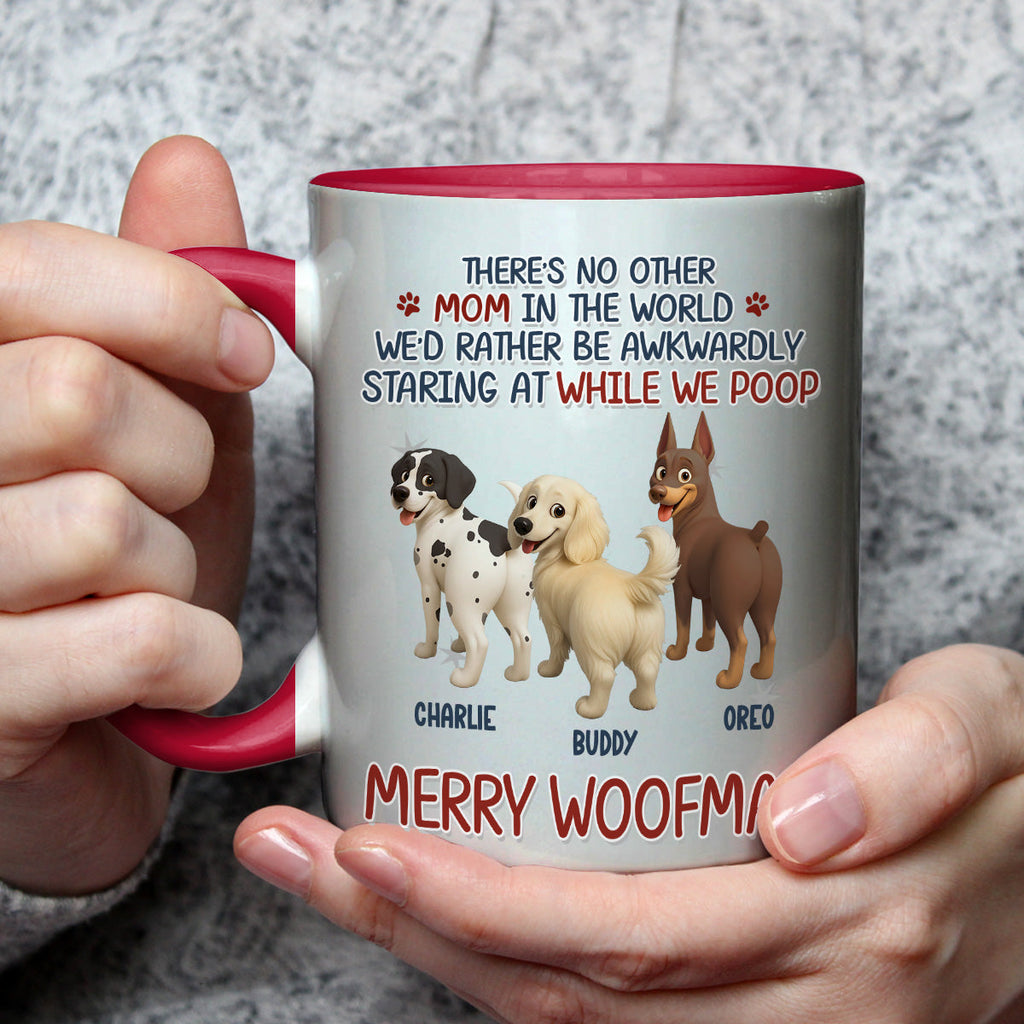 Custom Christmas Birthday Gifts For Dog Lovers • Staring At When I Poop Dog Butt - Personalized Accent Mug
