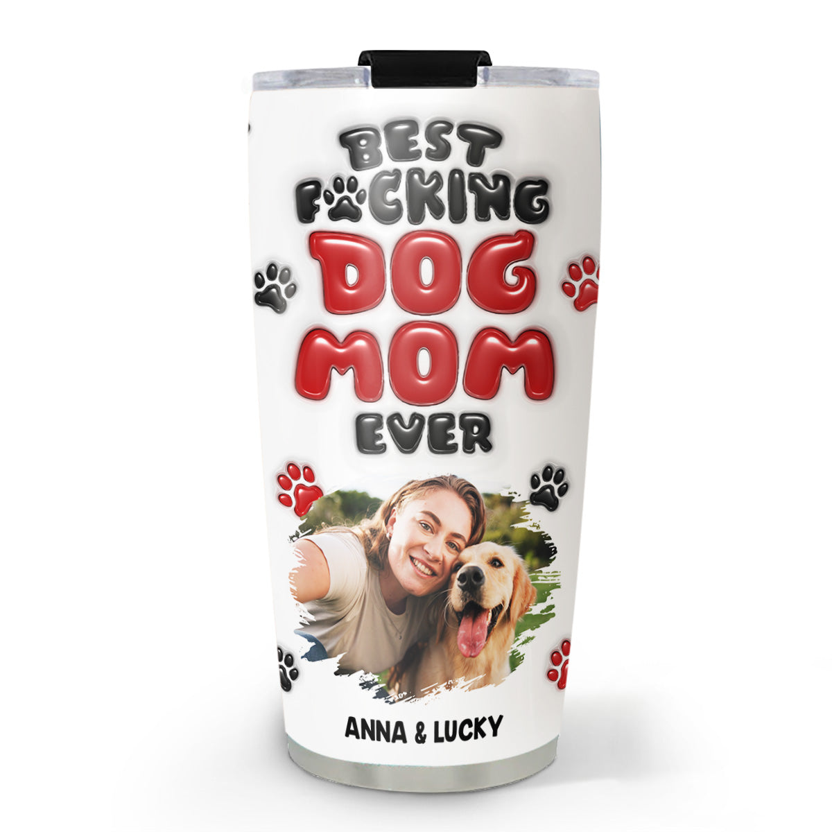 Custom Photo Christmas Birthday Gifts For Dog Mom, Dog Lovers • Of Course I Am Version Photo - Personalized 3D Inflated Effect Tumbler