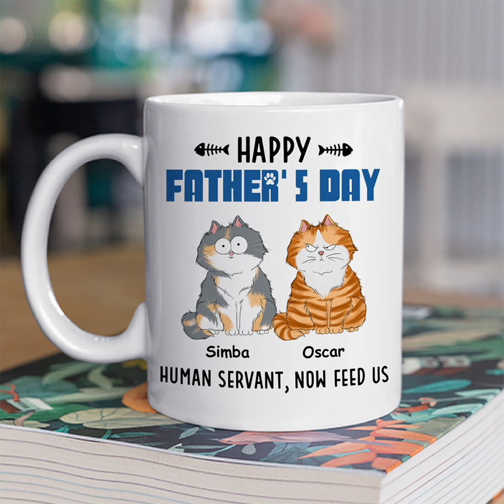 Custom Mother's Father's day Birthday Gifts For Cat Lovers • Now Feed Me - Personalized Coffee Mug