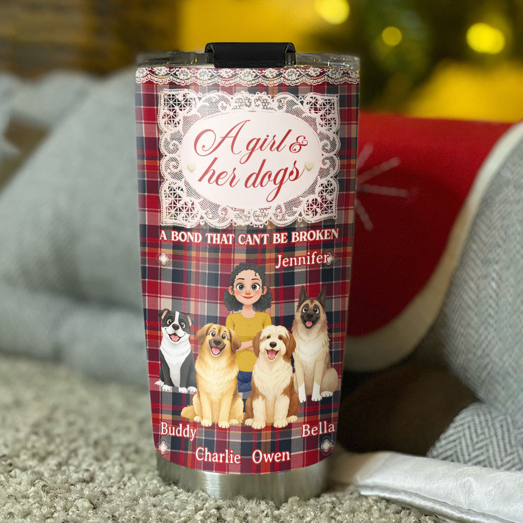 Custom Christmas Birthday Gifts For Dog Mom, Dog Lovers • Flower And Storybook Dog - Personalized Tumbler