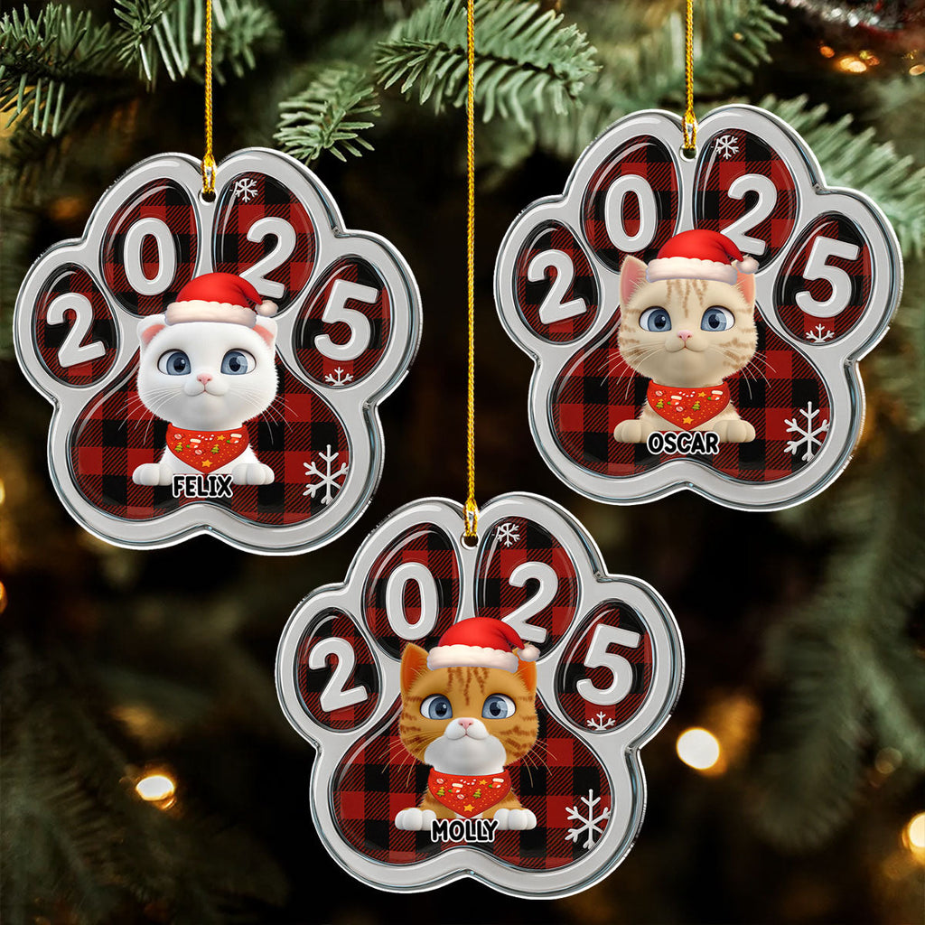 Custom Christmas Decor Home Birthday Gifts For Cat Lovers • Meowy Catmas People - Personalized Acrylic Ornament