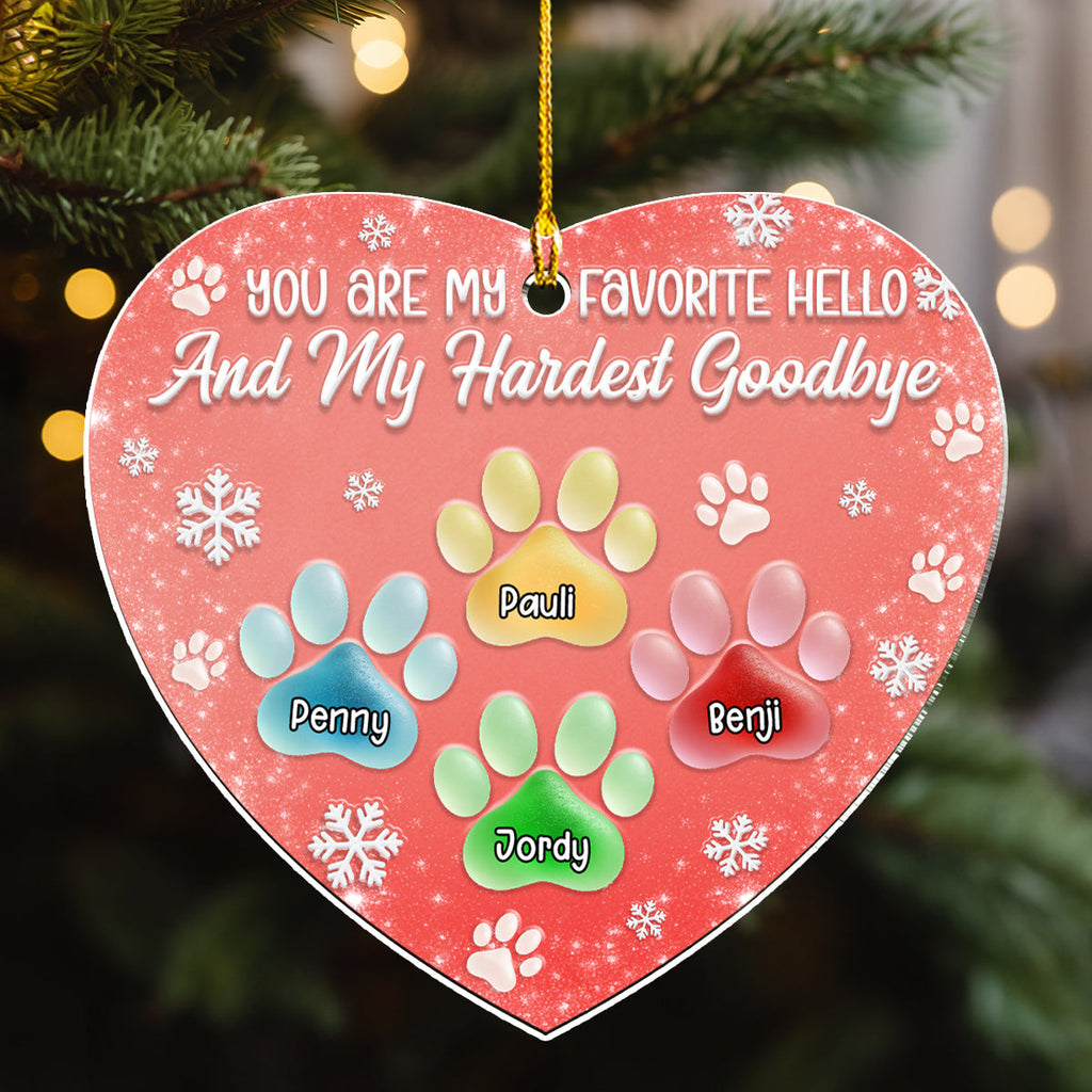 Custom Christmas Memorial Sympathy Gifts For Dogs, Cats • Just Be Here With Me - Personalized 3D Effect Acrylic Ornament
