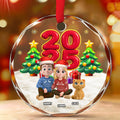 You Me And Our Kid Pet - Personalized Glass Ornament