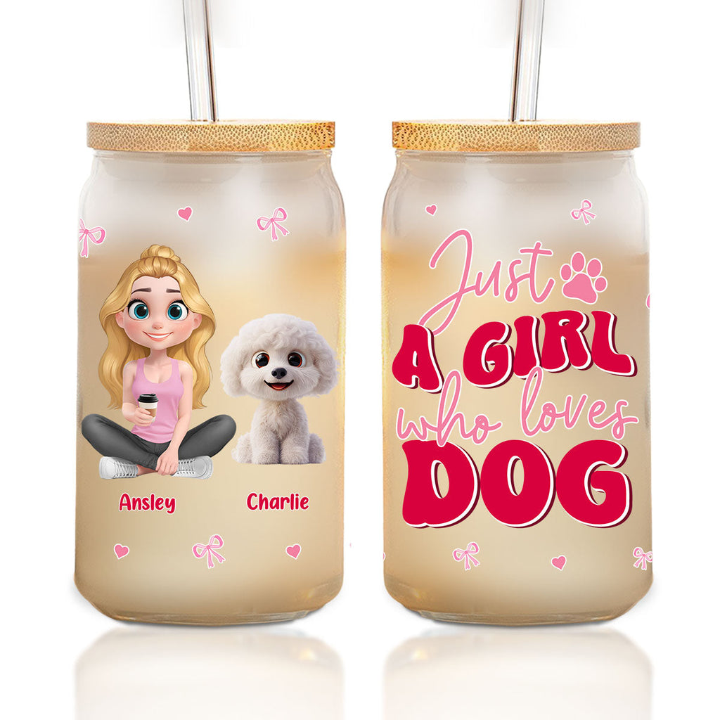 Just A Girl - Personalized Glass Can