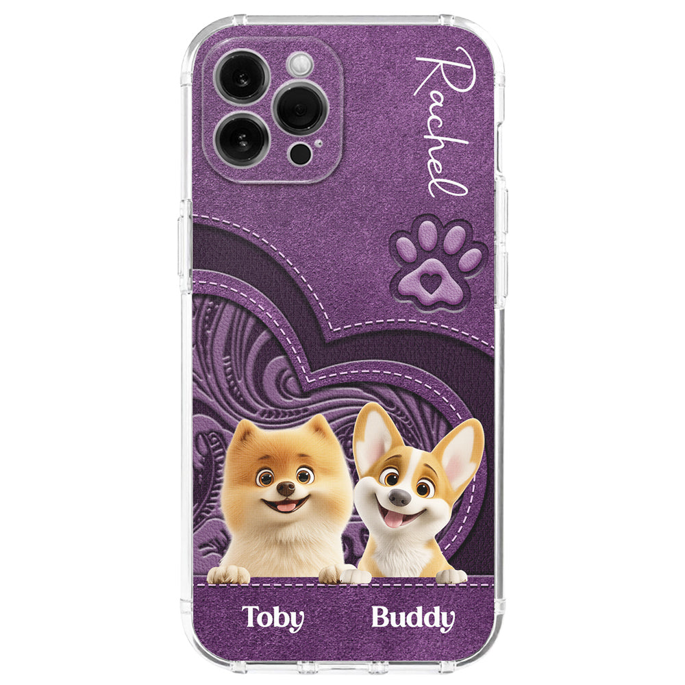 Dog Cartoon Leather - Personalized Phone Case