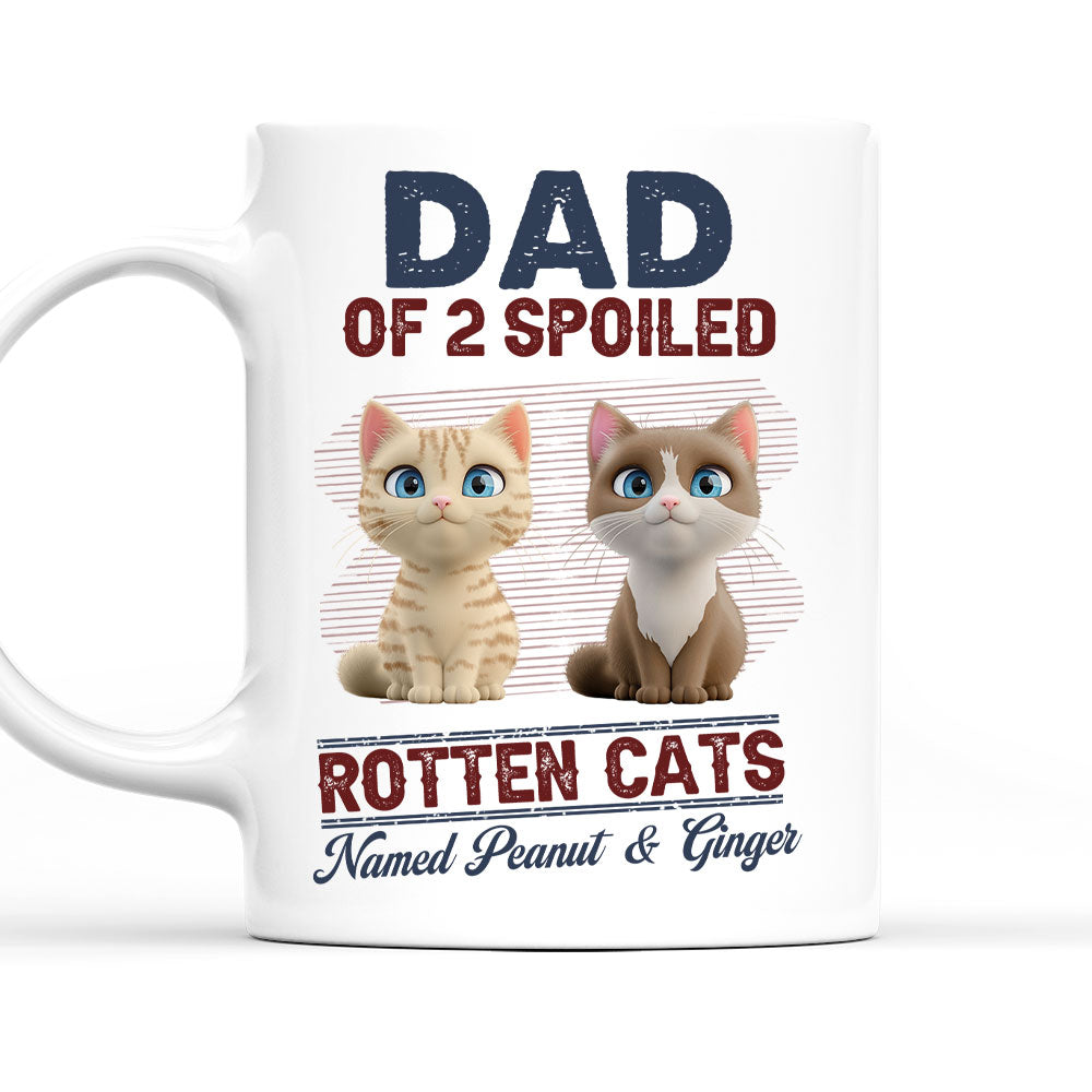 Custom Father's day Birthday Gifts For Cat Dad, Cat Lovers • New Rotten Cat Chibi - Personalized Coffee Mug