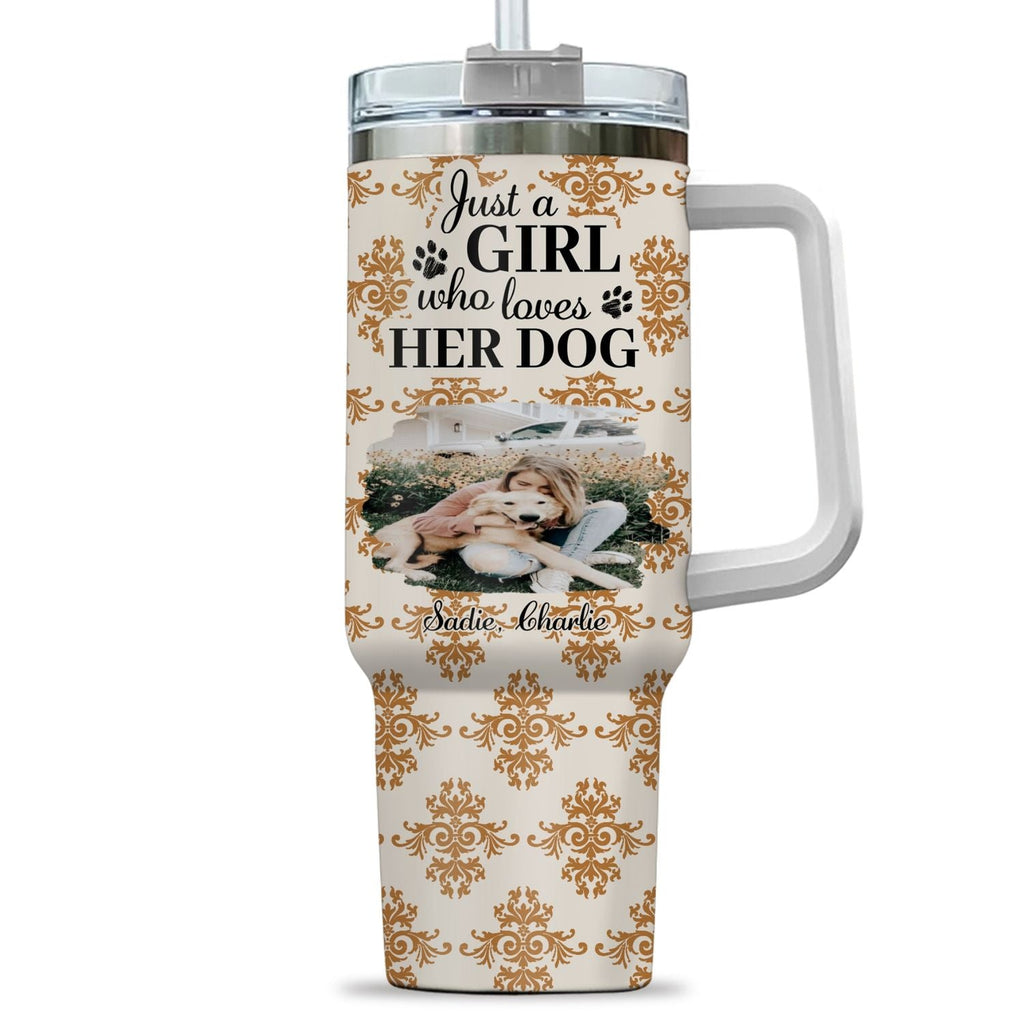 Custom Photo Christmas Birthday Gifts For Dog Lovers • Pumskin Dog Autumn Photo - Personalized Tumbler