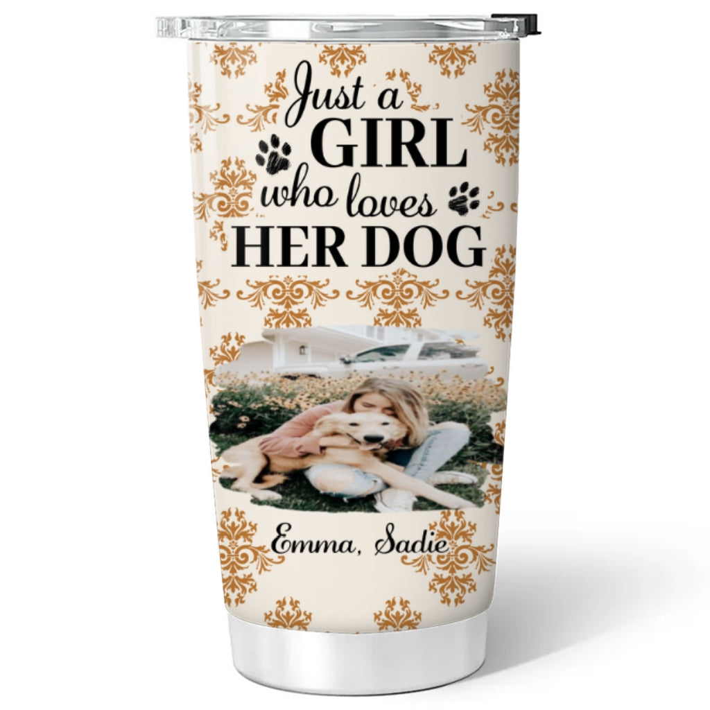 Custom Photo Christmas Birthday Gifts For Dog Lovers • Pumskin Dog Autumn Photo - Personalized Tumbler