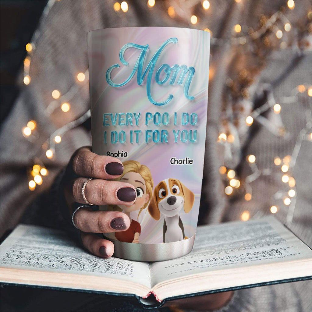 Custom Christmas Birthday Gifts For Dog Mom, Dog Lovers • Dogs Make Me Happy - Personalized 3D Effect Tumbler