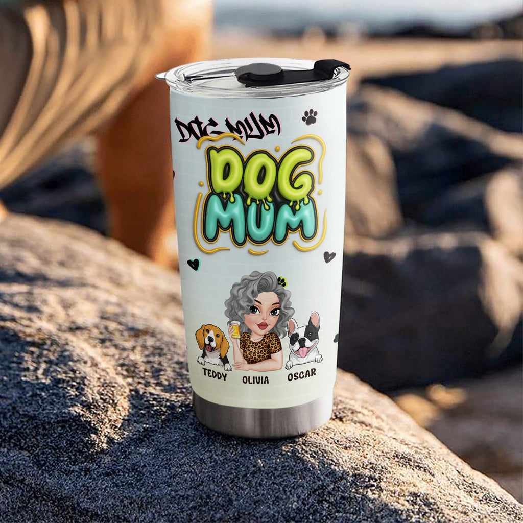 Custom Mother's day Birthday Gifts For Pet Mom, Pet Lovers • Colorful Dog Mom Slay - Personalized 3D Inflated Effect Tumbler