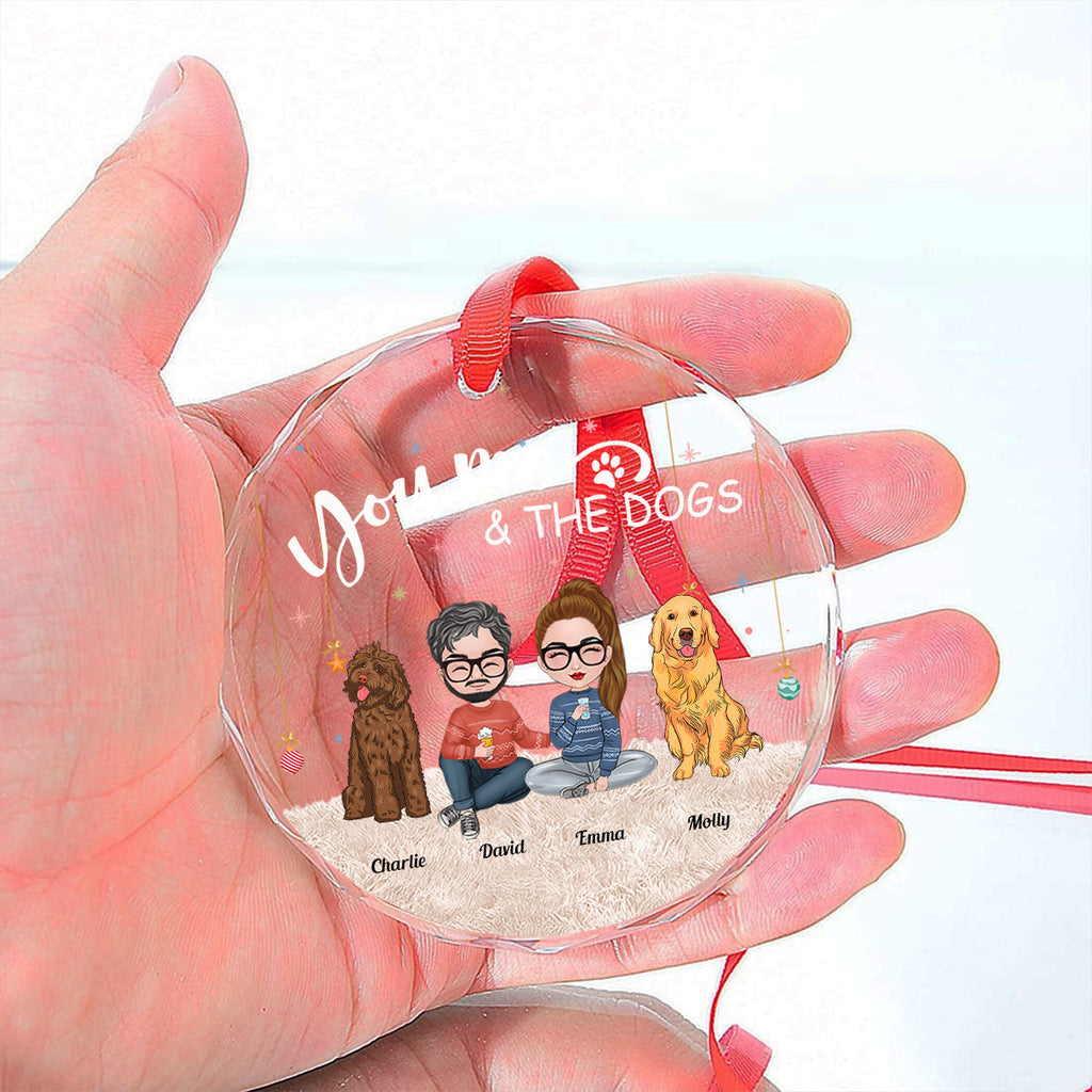 You Me And The Pet - Personalized Glass Ornament