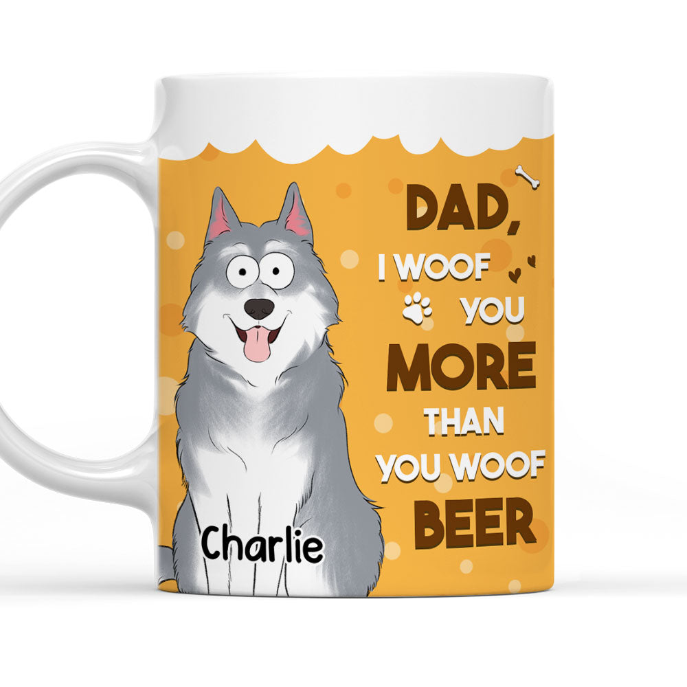 Custom Christmas Birthday Gifts For Dog Lovers • More Than You Woof Beer - Personalized Coffee Mug