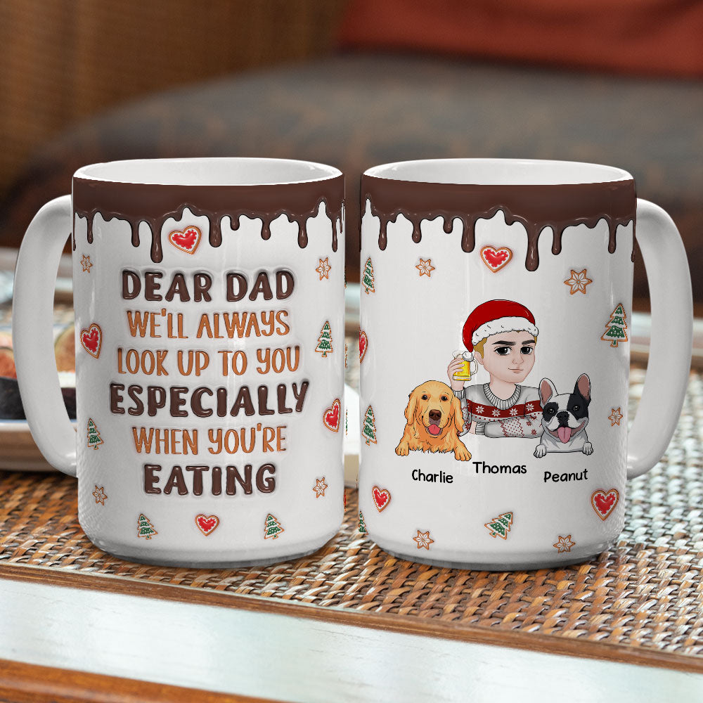 Custom Christmas Birthday Gifts For Dog Lovers • I Will Always Look Up To You - Personalized 3D Inflated Effect Mug
