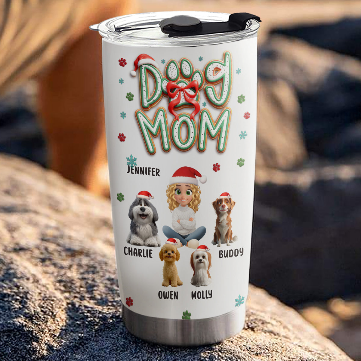 Custom Christmas Birthday Gifts For Dog Mom, Dog Lovers • Is It Christmas Yet - Personalized 3D Effect Tumbler
