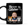 Custom Christmas Birthday Gifts For Cat Dad, Cat Lovers • The Catfather Dark Ver - Personalized Coffee Mug