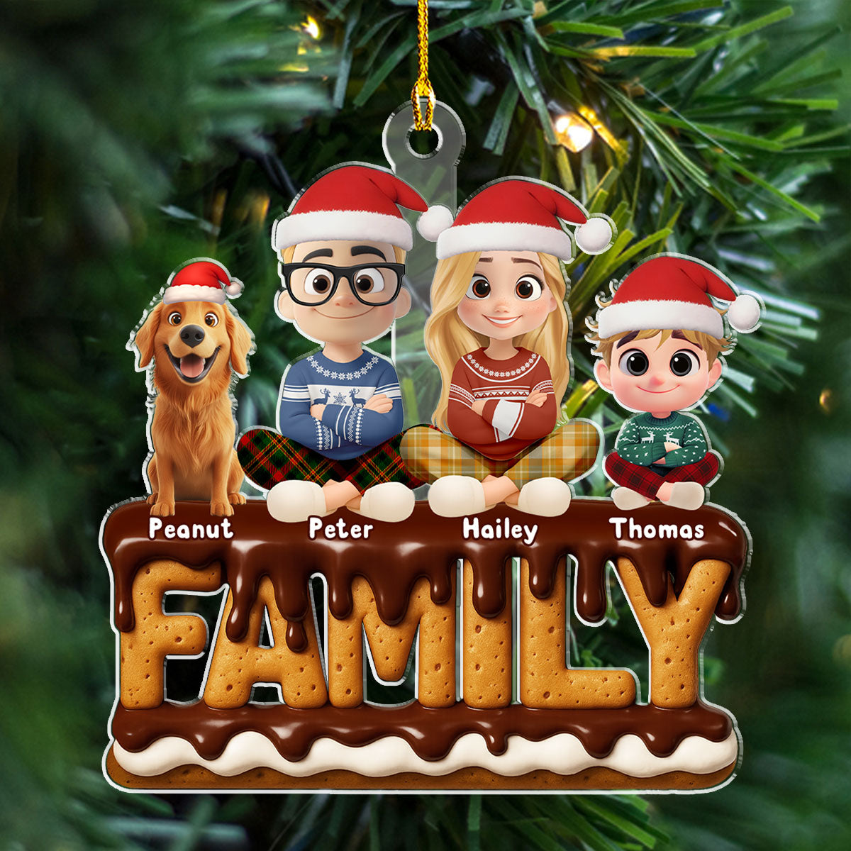 Custom Christmas Decor Home Birthday Gifts For Dog Lovers • Family Christmas 2025 - Personalized Acrylic Ornament
