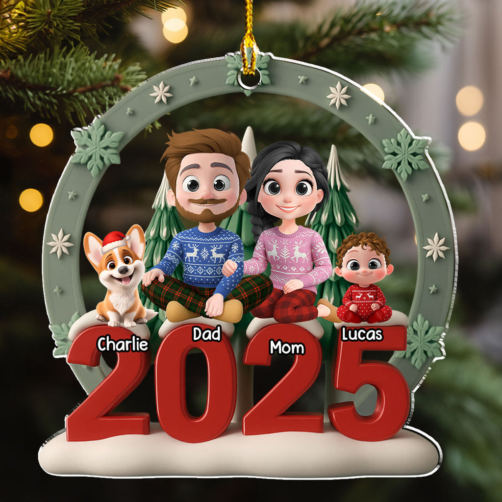 Custom Christmas Decor Home Birthday Gifts For Dog Lovers • Under The Christmas Tree - Personalized 3D Effect Acrylic Ornament