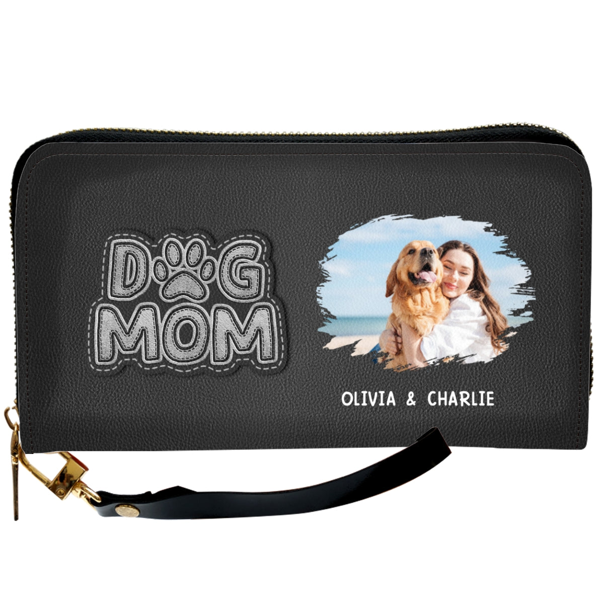 The Dog Mom Photo - Personalized Leather Wallet