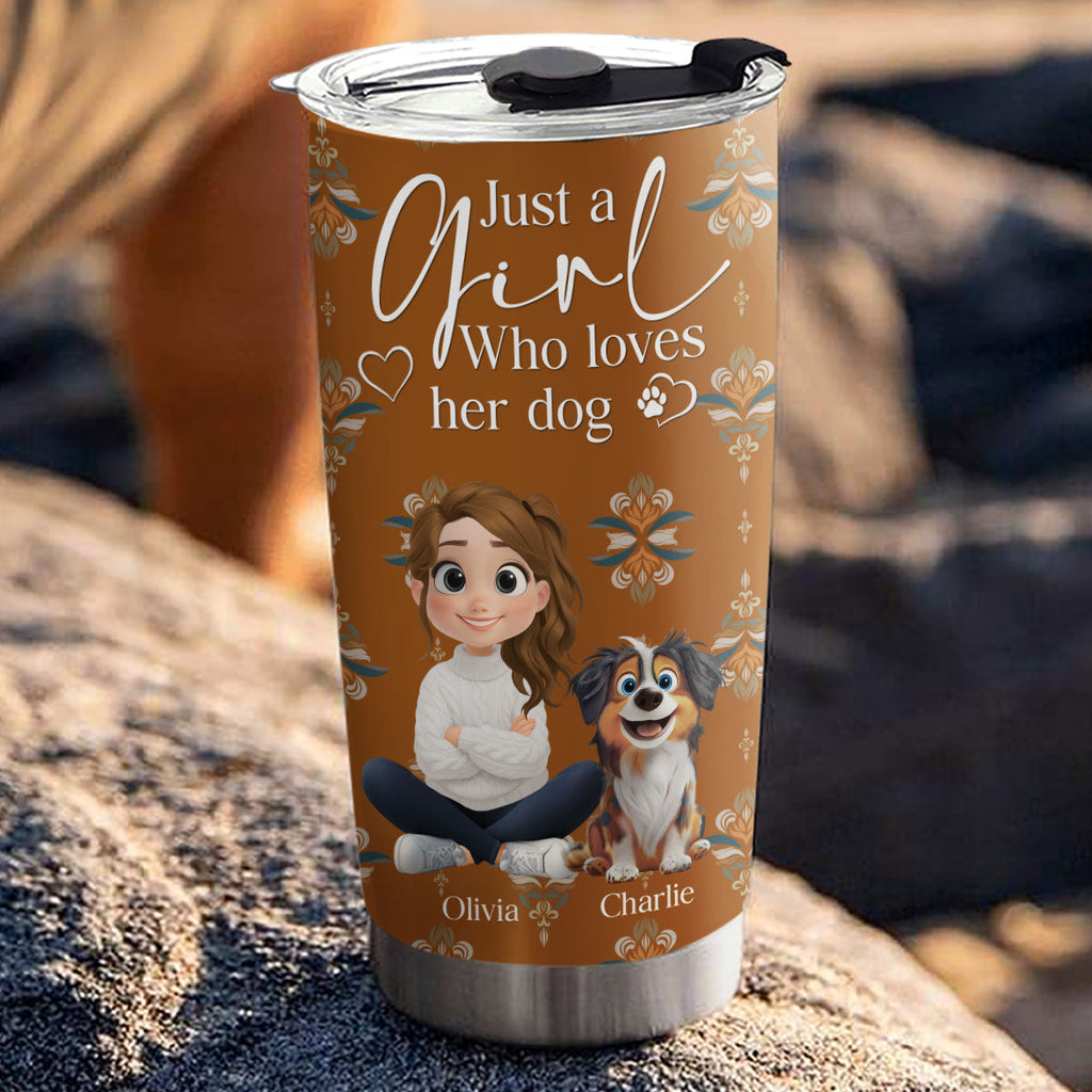 Custom Christmas Birthday Gifts For Dog Mom, Dog Lovers • Stay Here With Dogs - Personalized Tumbler
