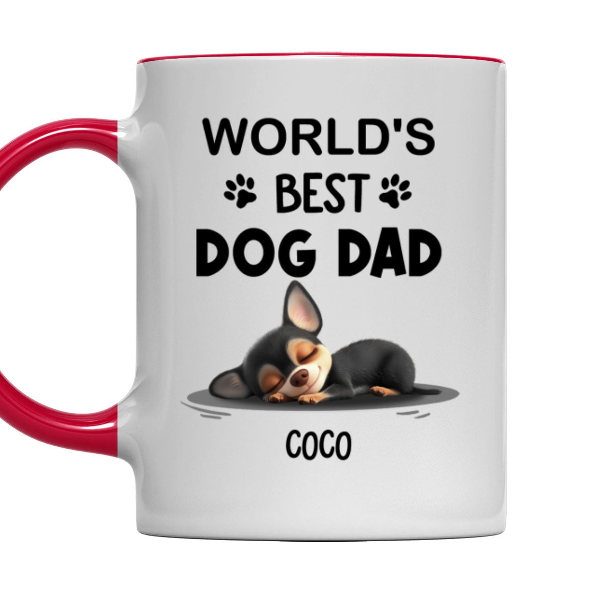 Custom Father's day Birthday Gifts For Dog Dad, Dog Lovers • World Best Dad - Personalized Accent Mug