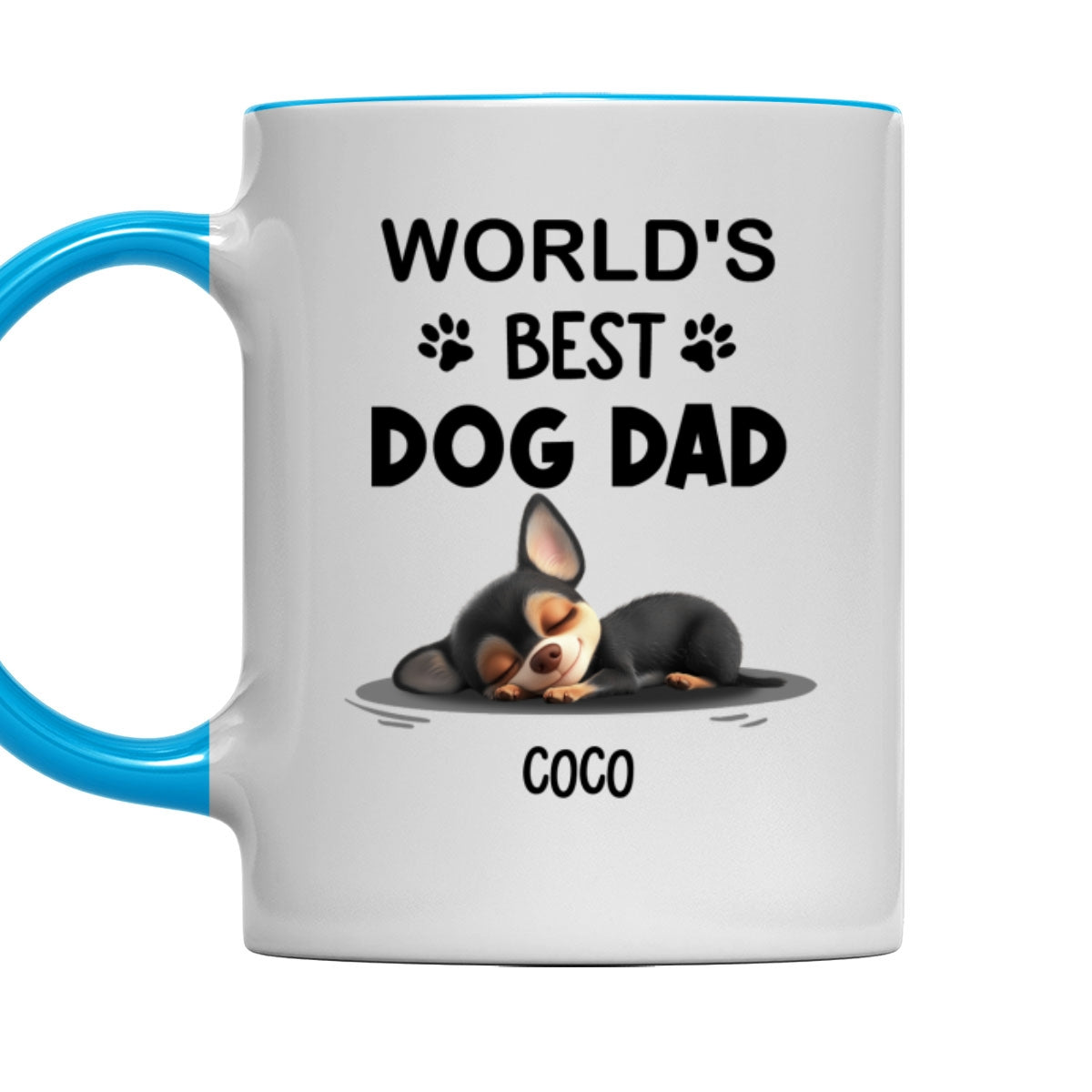 Custom Father's day Birthday Gifts For Dog Dad, Dog Lovers • World Best Dad - Personalized Accent Mug