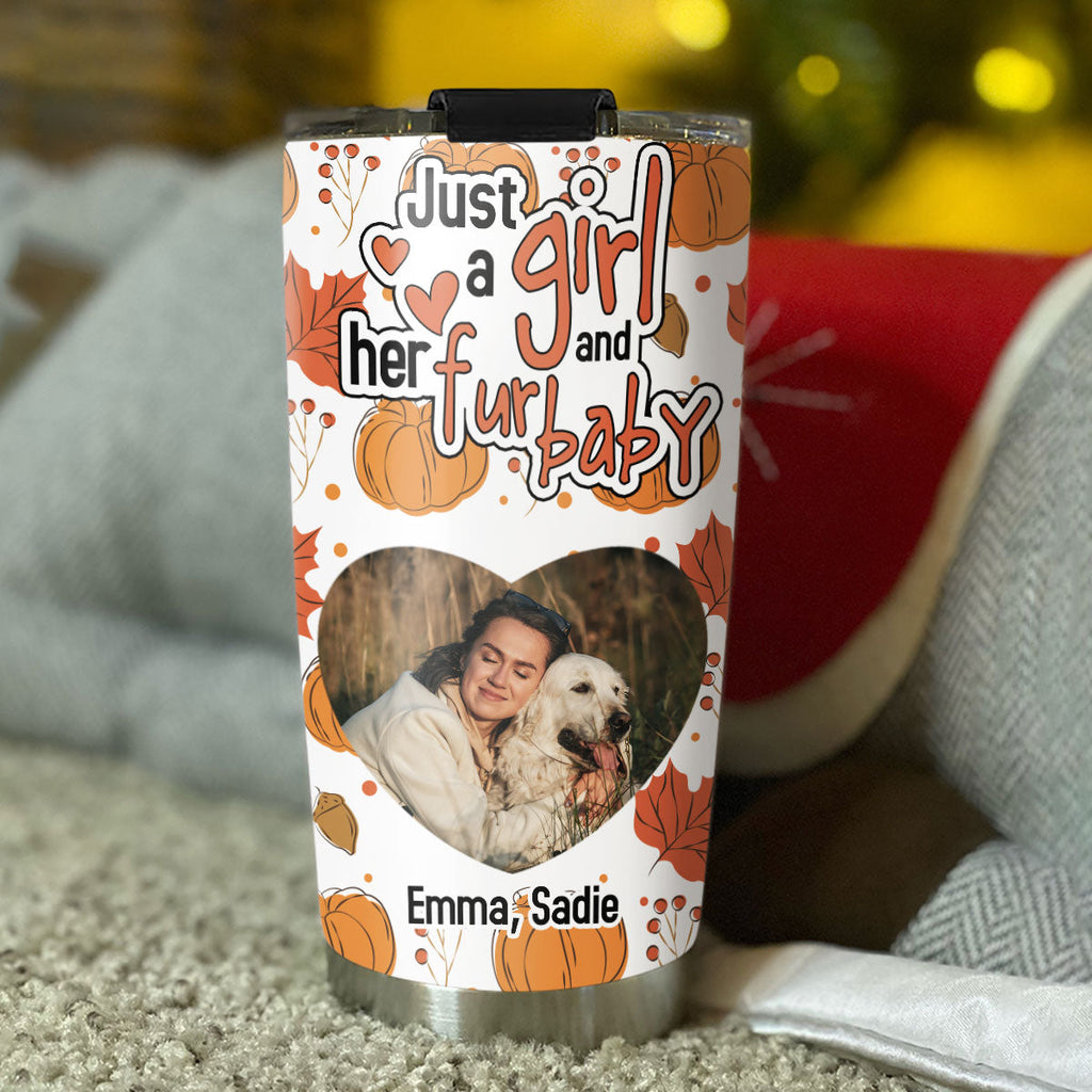 Custom Photo Christmas Birthday Gifts For Pet Mom, Pet Lovers • Falling For Fur Babies Photo - Personalized Tumbler