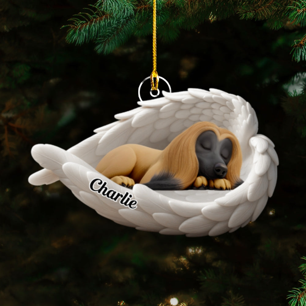 Custom Christmas Memorial Sympathy Gifts For Dogs, Cats • The Wings Of My Dog - Personalized Acrylic Ornament