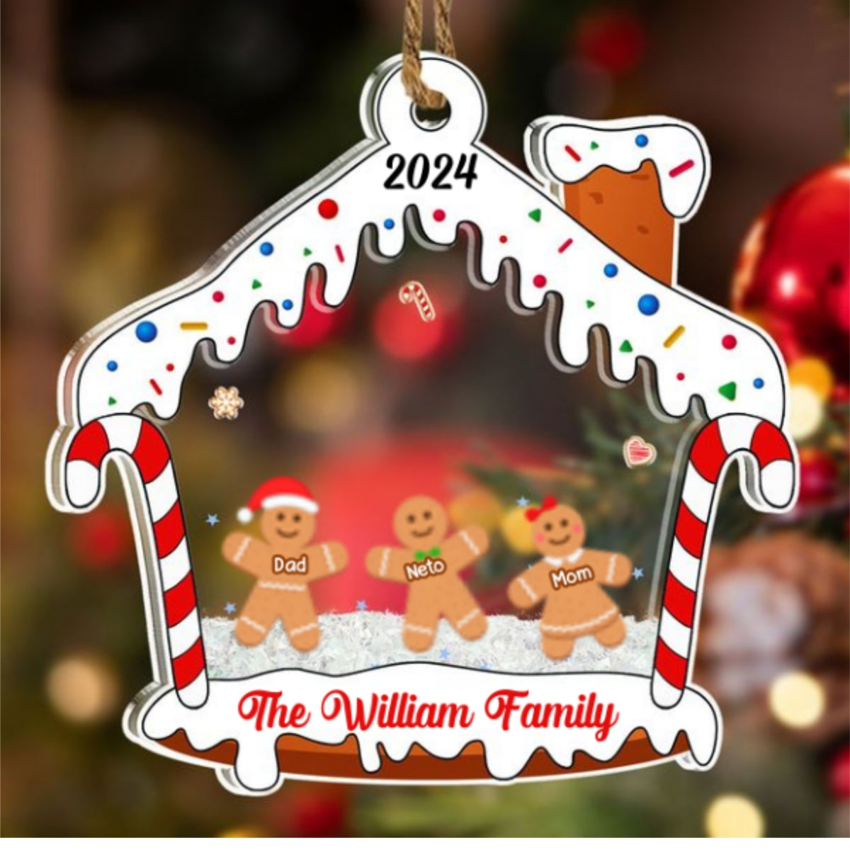Member Of Family - Personalized Acrylic Shaker Ornament